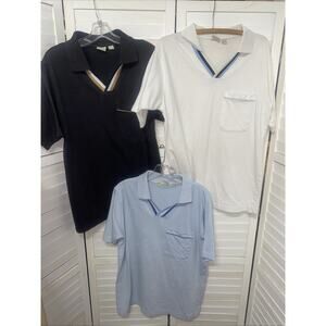 Vintage Set Of 3 Haband Cotton Polo Shirts Men’s Medium White Blue Black